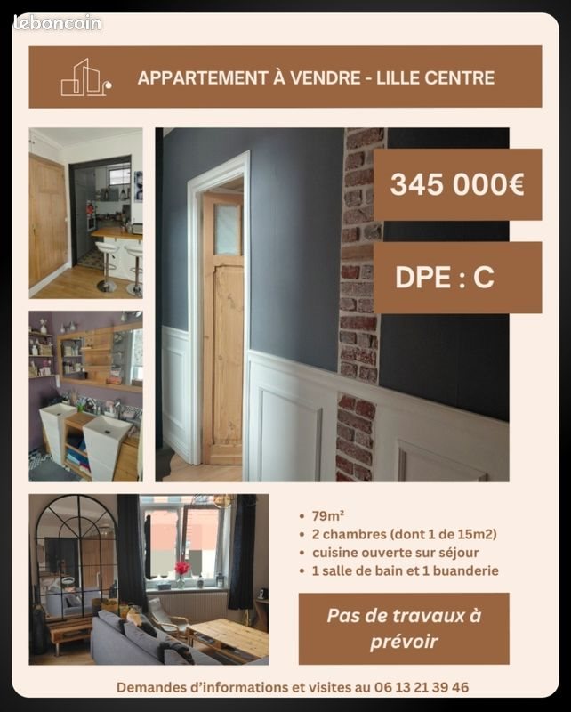 Appartement à vendre, 79m², Lille