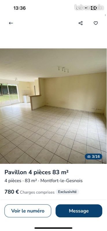 Maison à louer, 90m², Montfort-le-Gesnois