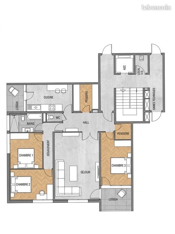 Appartement à louer, 90m², Francheville