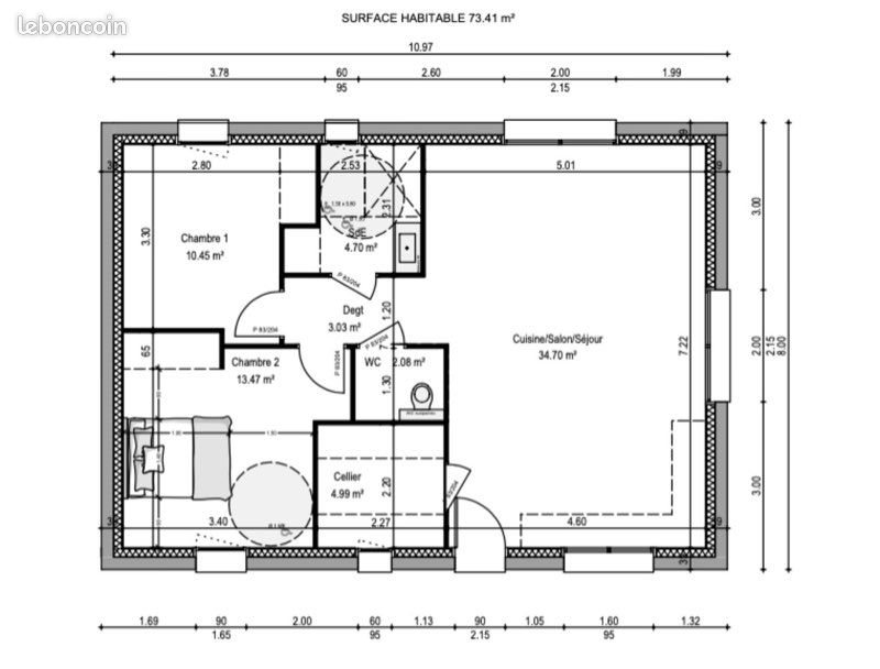 Maison à vendre, 73m², Soullans