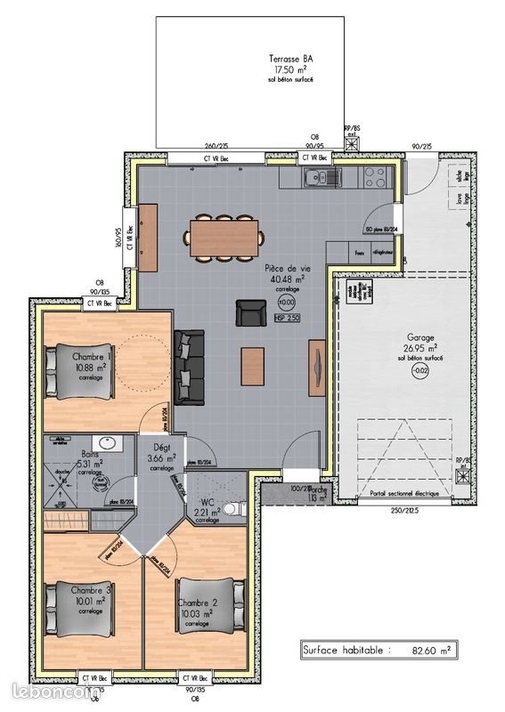 Maison à louer, 83m², Saint-Fulgent