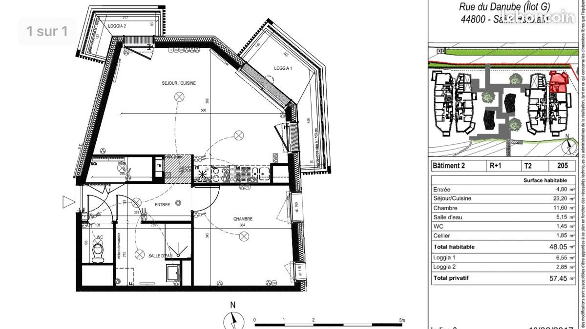 Appartement à louer, 48m², Saint-Herblain