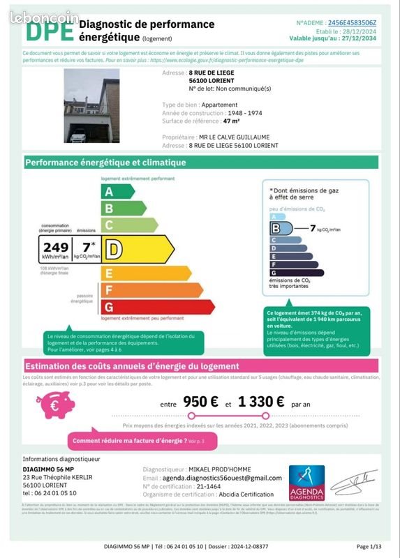 Appartement à louer, 47m², Lorient