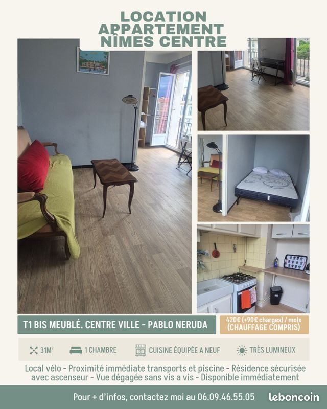 Appartement à louer, 31m², Nîmes