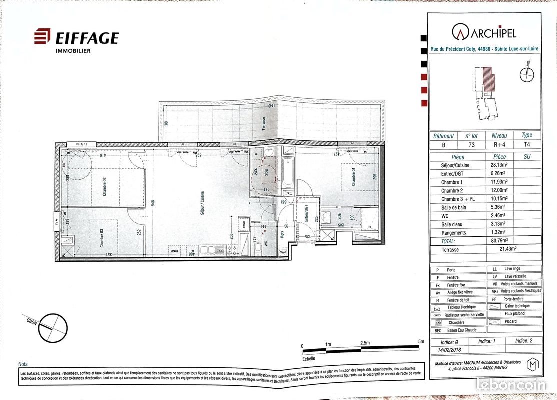 Appartement à louer, 81m², Sainte-Luce-sur-Loire