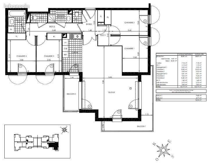 Appartement à louer, 103m², Massy