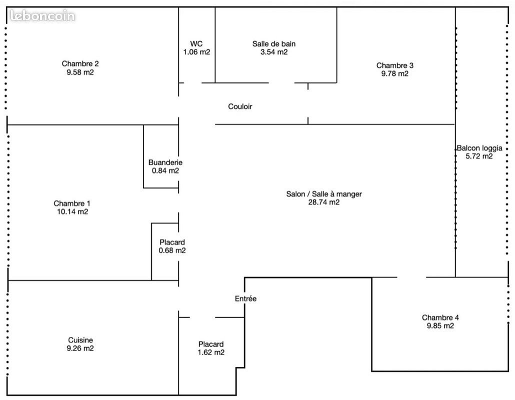 Appartement à louer, 85m², Saint-Herblain