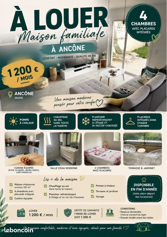 Maison à louer, 110m², Ancône