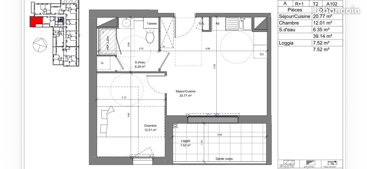 Appartement à louer, 39m², Angers