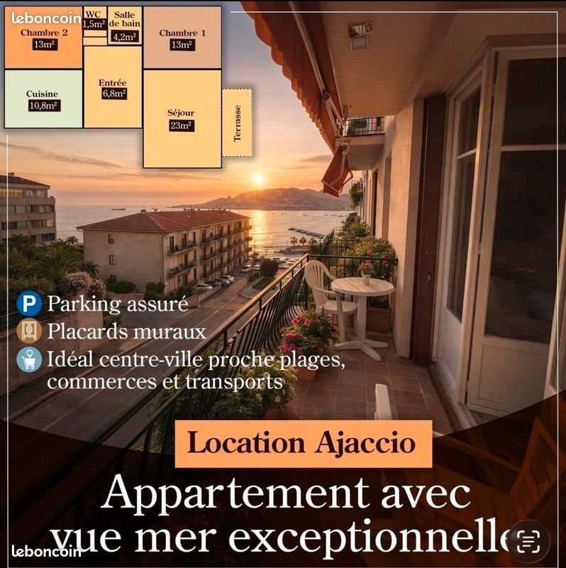 Appartement à louer, 73m², Ajaccio
