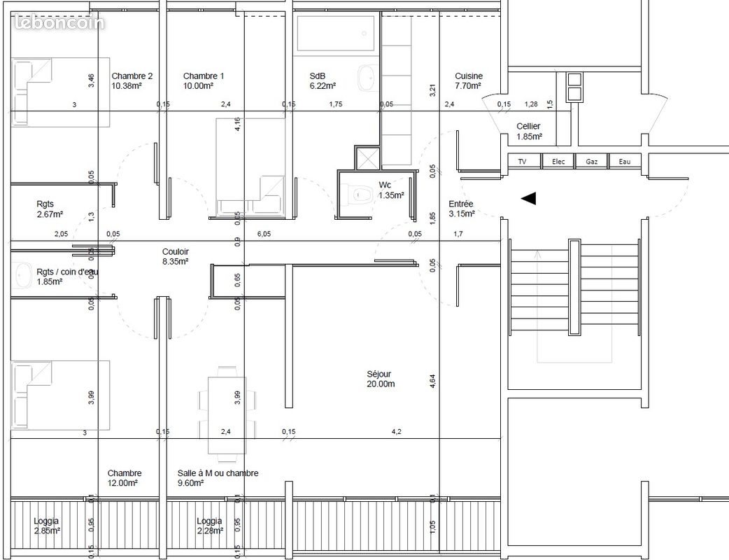 Appartement à vendre, 95m², Vannes