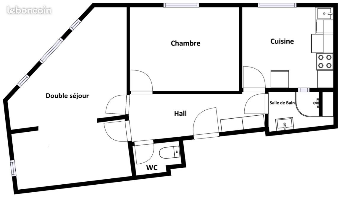 Appartement à louer, 55m², Lyon 7ème