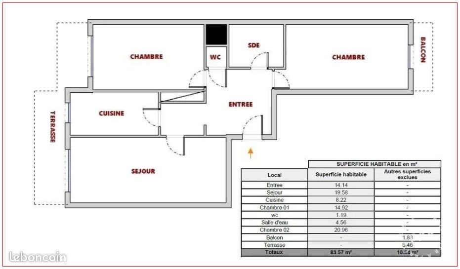 Appartement à louer, 84m², Nice