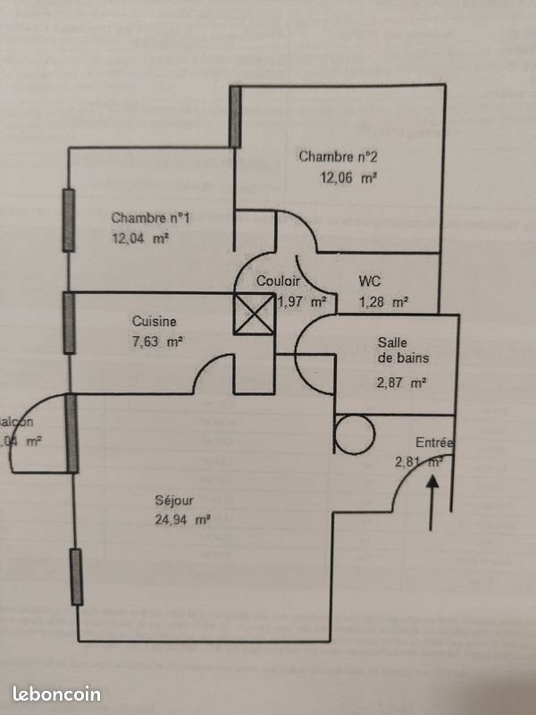 Appartement à louer, 66m², Bressols