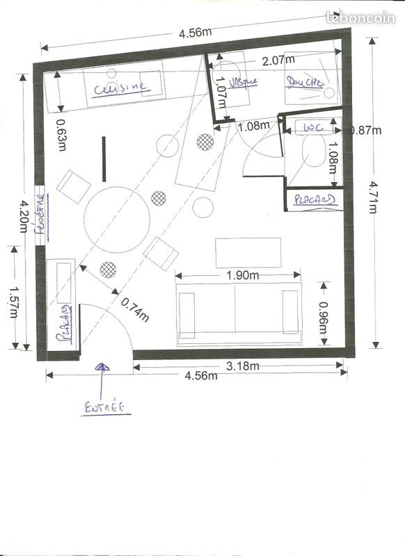 Appartement à louer, 19m², Metz