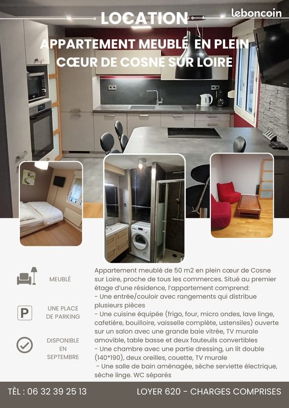 Appartement à louer, 50m², Cosne-Cours-sur-Loire