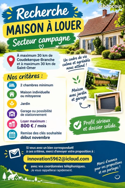 Maison à louer, 70m², Coudekerque-Branche
