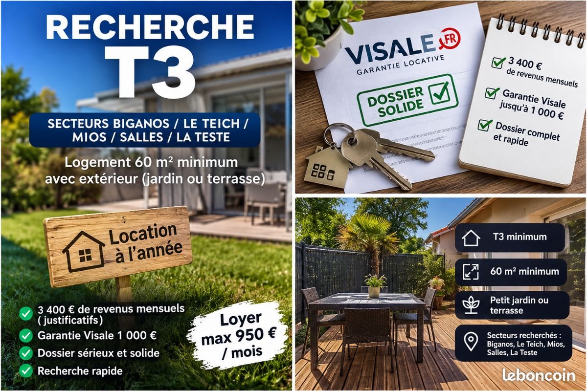 Appartement à louer, 60m², Biganos