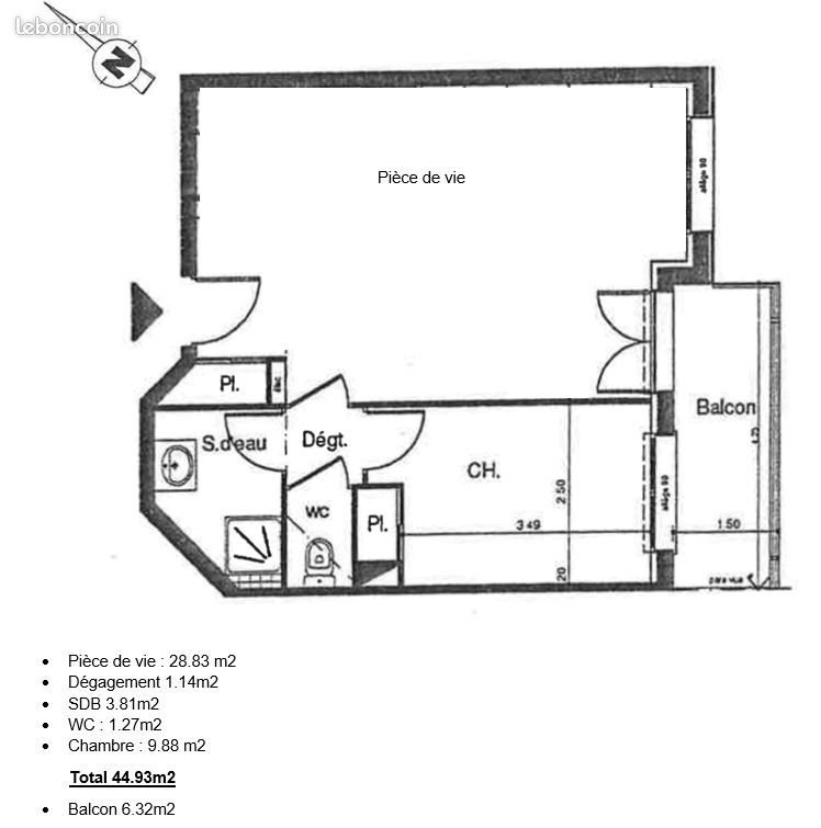Appartement à louer, 45m², Acigné