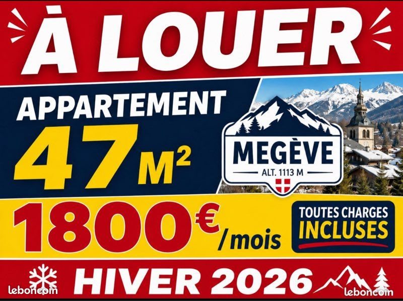 Appartement à louer, 47m², Megève