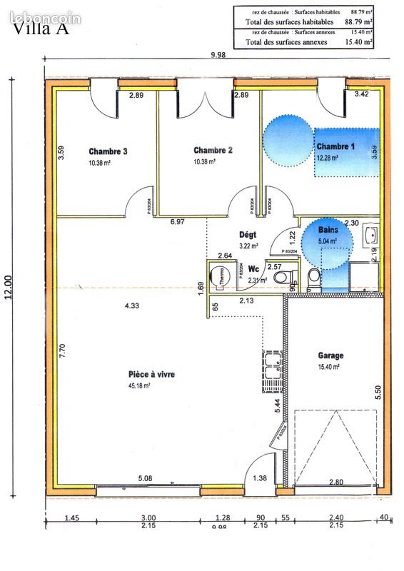 Maison à louer, 90m², Ouveillan