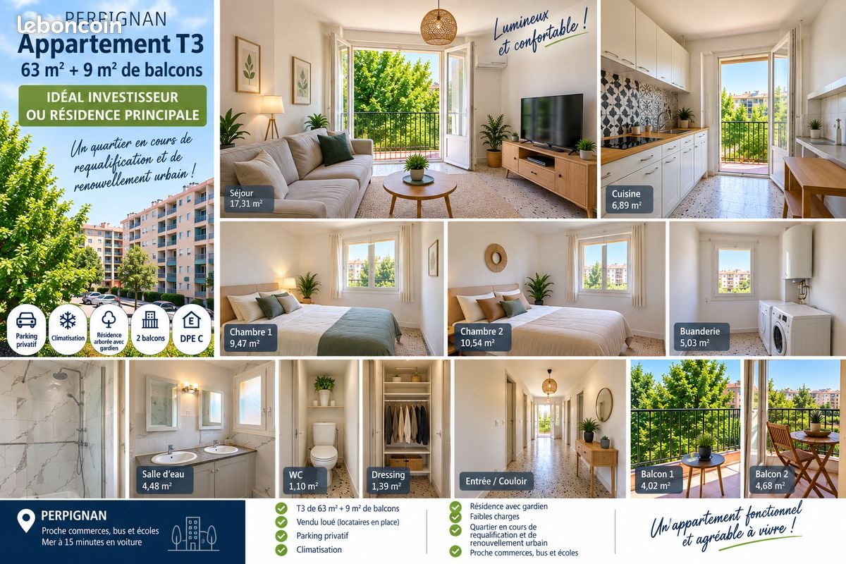 Appartement à vendre, 64m², Perpignan