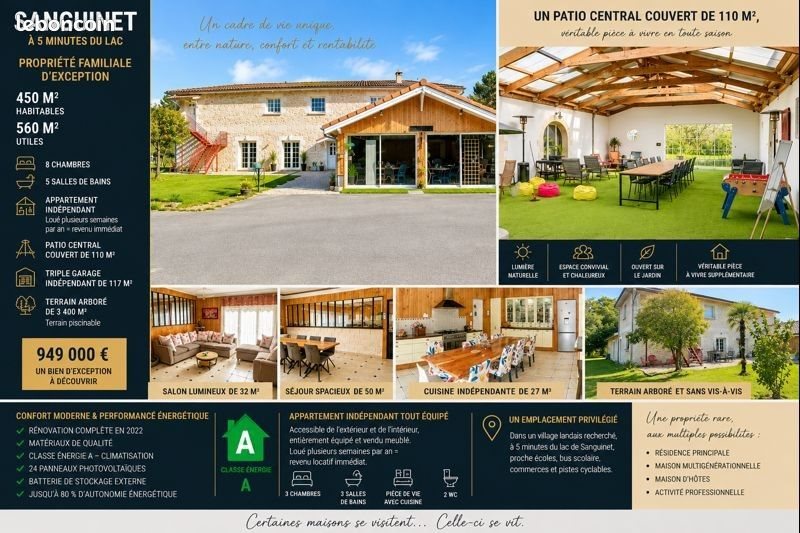 Maison à vendre, 450m², Sanguinet