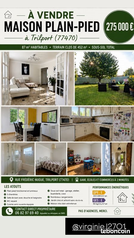Maison à vendre, 87m², Trilport