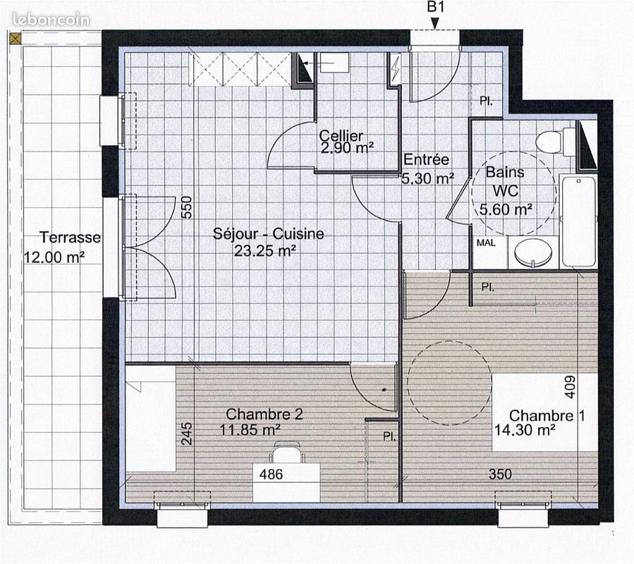 Appartement à louer, 62m², Joué-lès-Tours