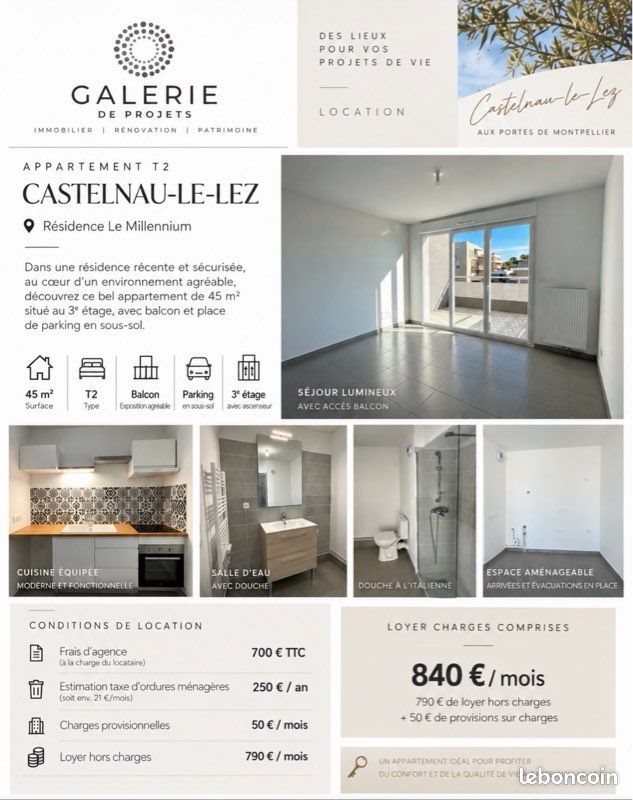 Appartement à louer, 45m², Castelnau-le-Lez