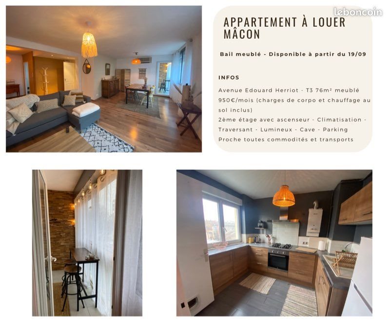 Appartement à louer, 76m², Mâcon