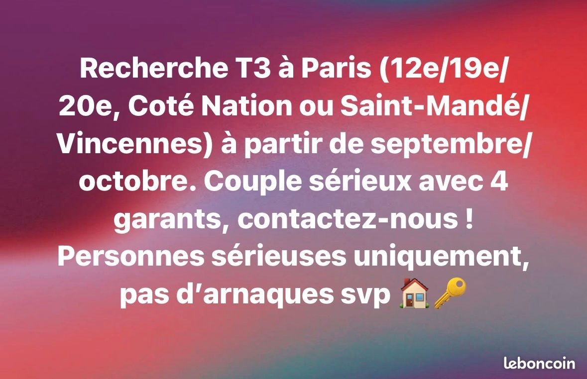 Appartement à louer, 35m², Paris 12ème