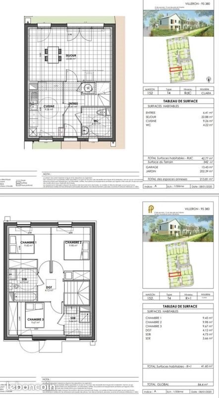 Maison à vendre, 85m², Villeron