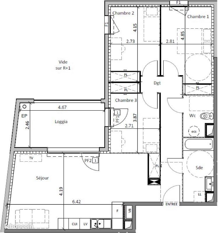Appartement à vendre, 83m², Béziers