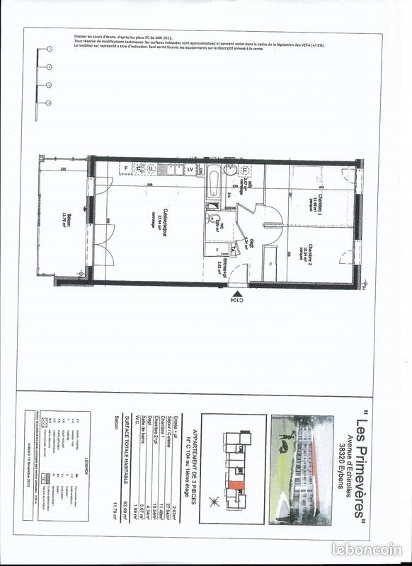 Appartement à vendre, 65m², Eybens