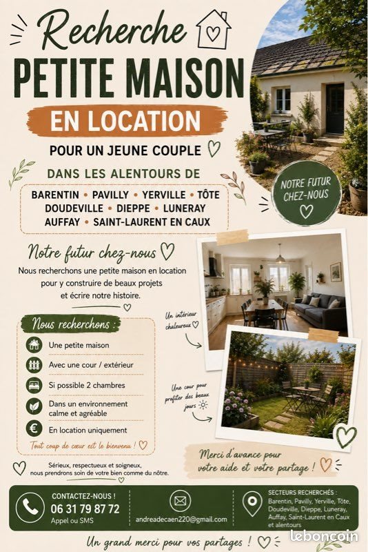 Maison à louer, 55m², Saint-Laurent-en-Caux