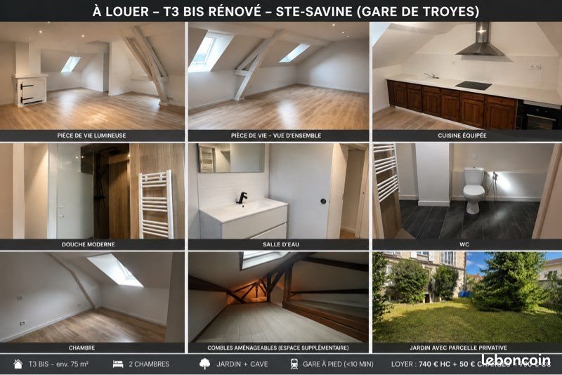 Appartement à louer, 76m², Sainte-Savine