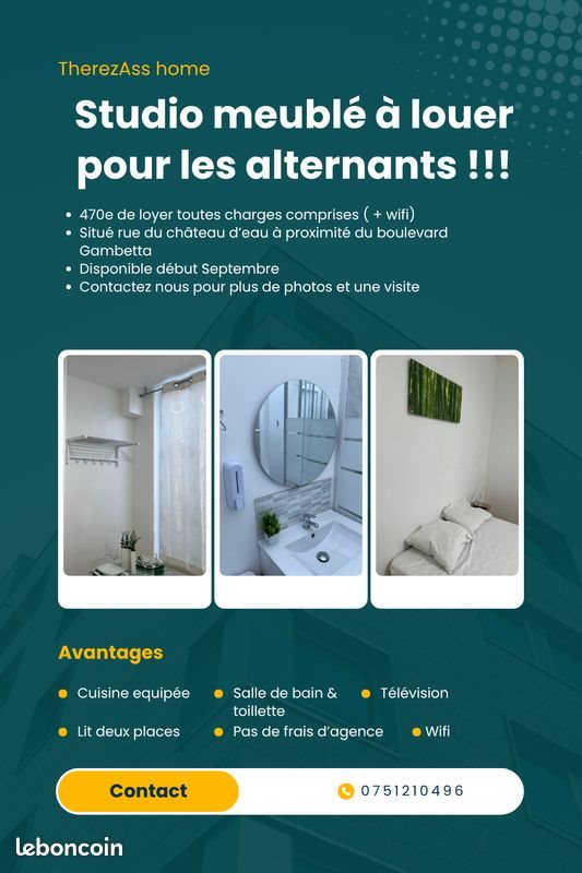 Appartement à louer, 20m², Calais