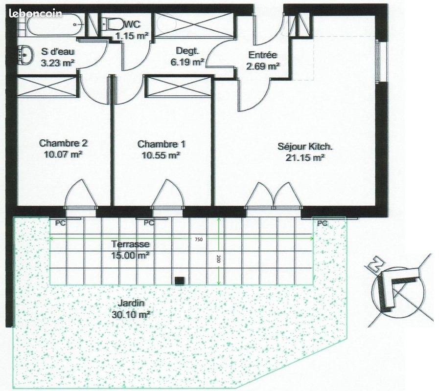 Appartement à louer, 55m², La Rochelle