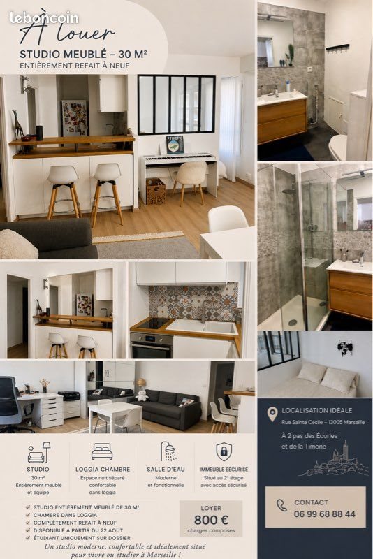 Appartement à louer, 30m², Marseille 5ème