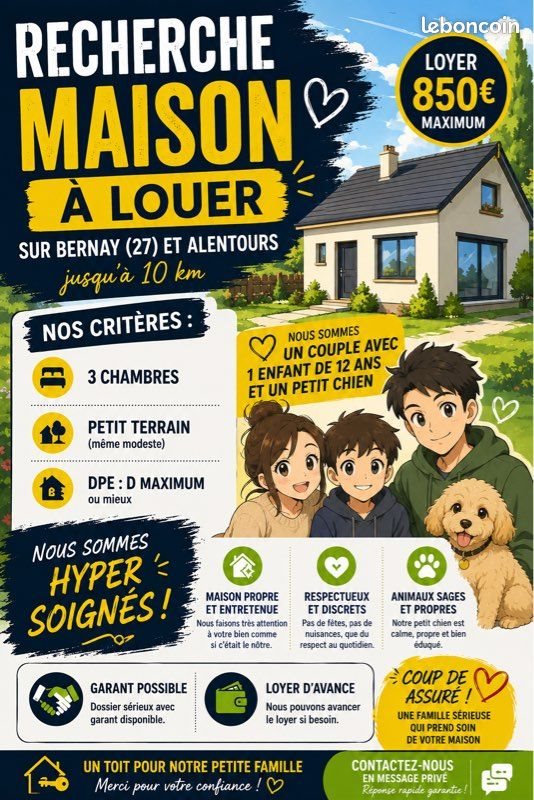 Maison à louer, 90m², Bernay