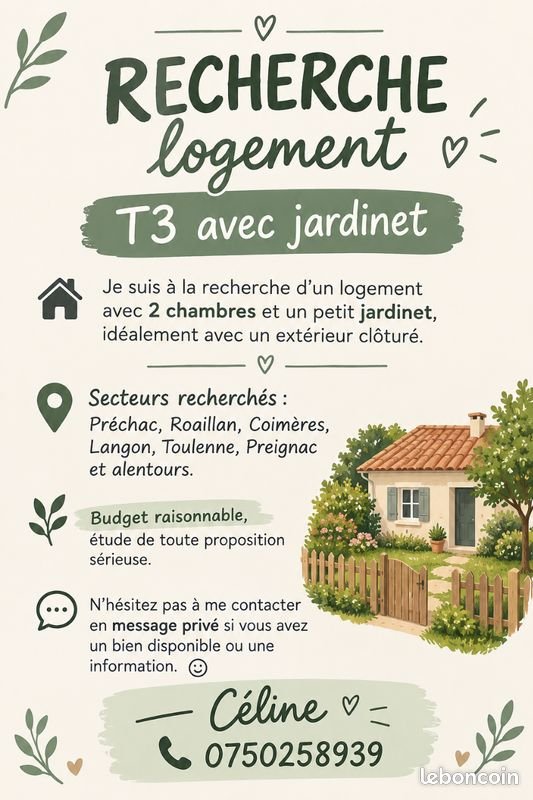 Maison à louer, 60m², Langon