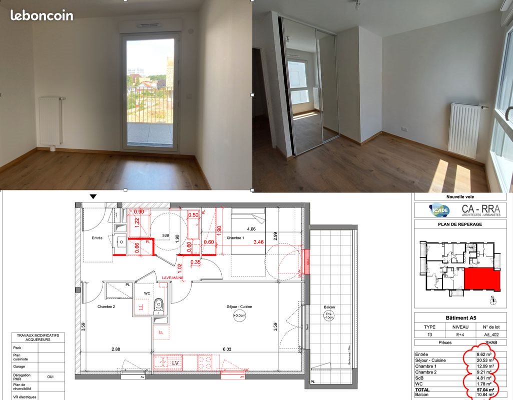 Appartement à louer, 57m², Nantes