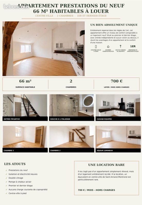 Appartement à louer, 66m², Saint-Amand-Montrond