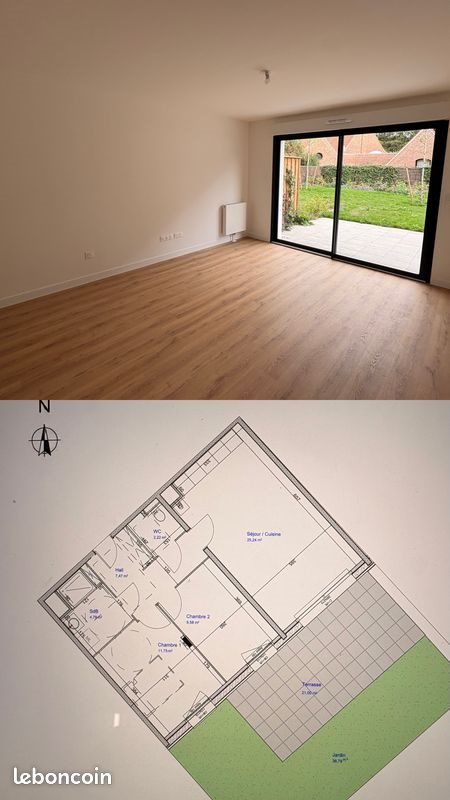Appartement à louer, 61m², Croix