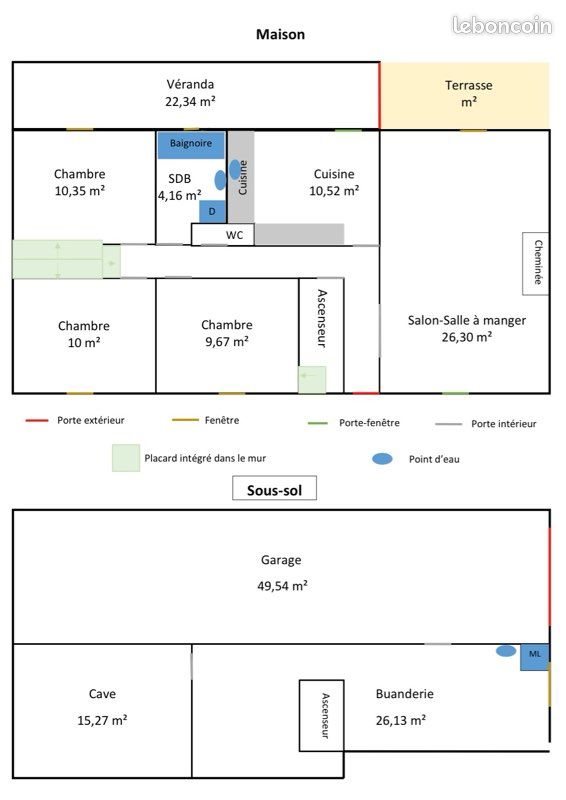 Maison à vendre, 100m², Tennie