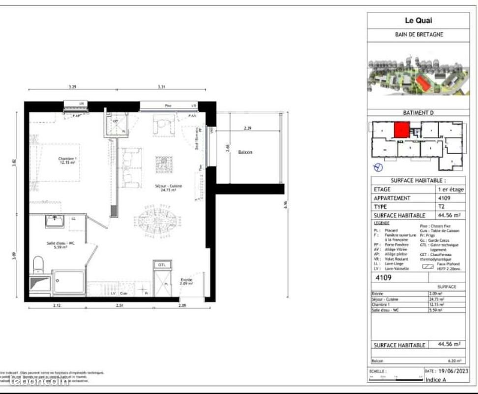 Appartement à louer, 44m², Bain-de-Bretagne