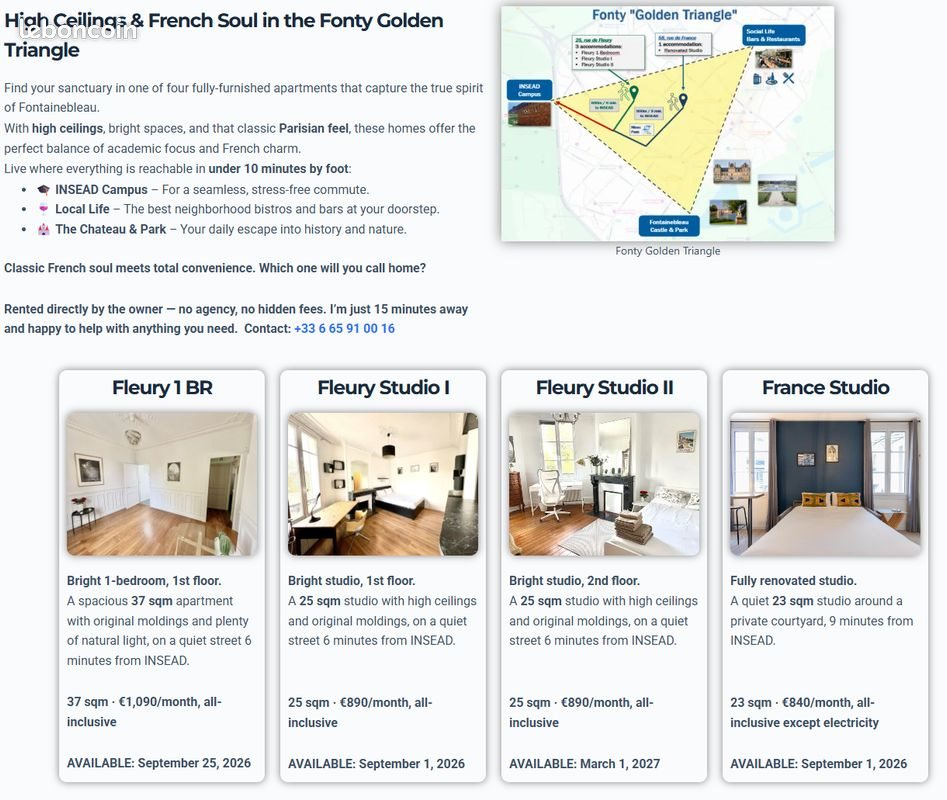 Appartement à louer, 25m², Fontainebleau
