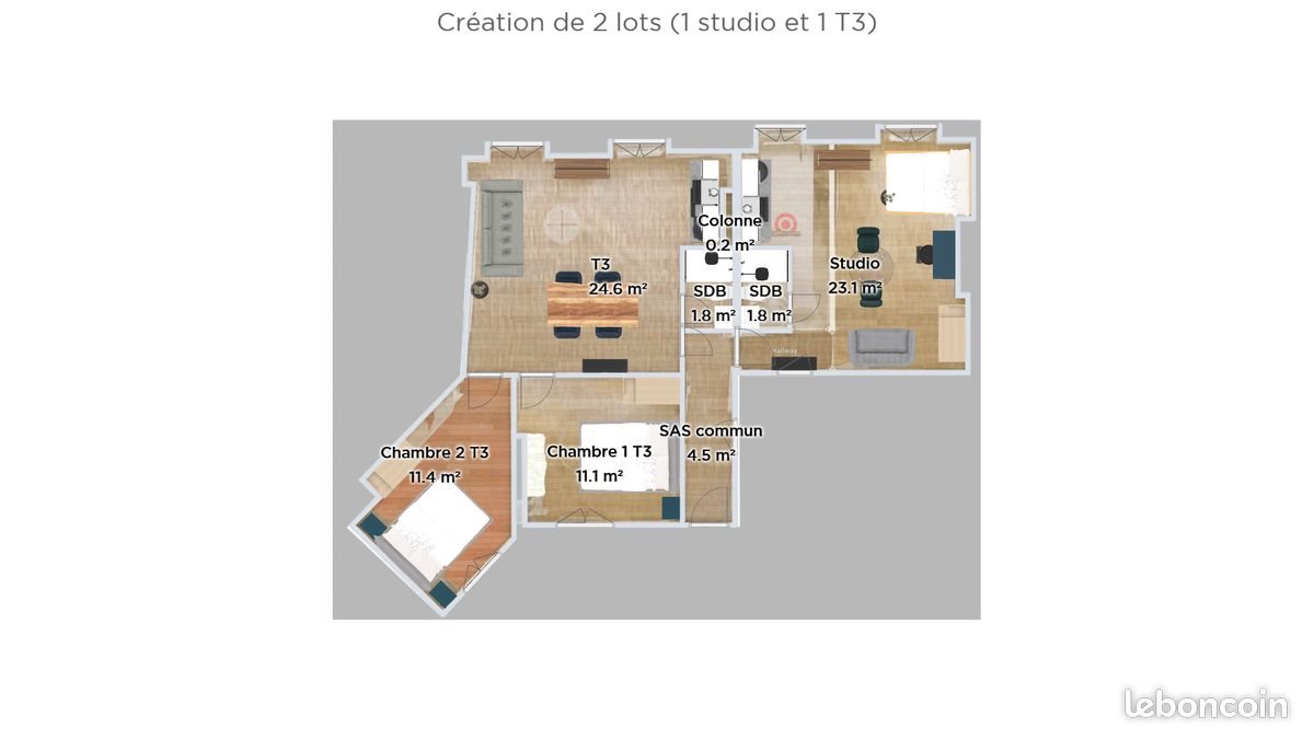 Appartement à vendre, 83m², Angers