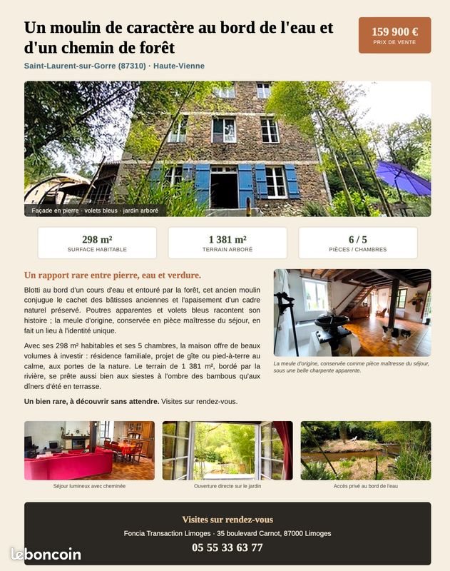 Maison à vendre, 298m², Saint-Laurent-sur-Gorre